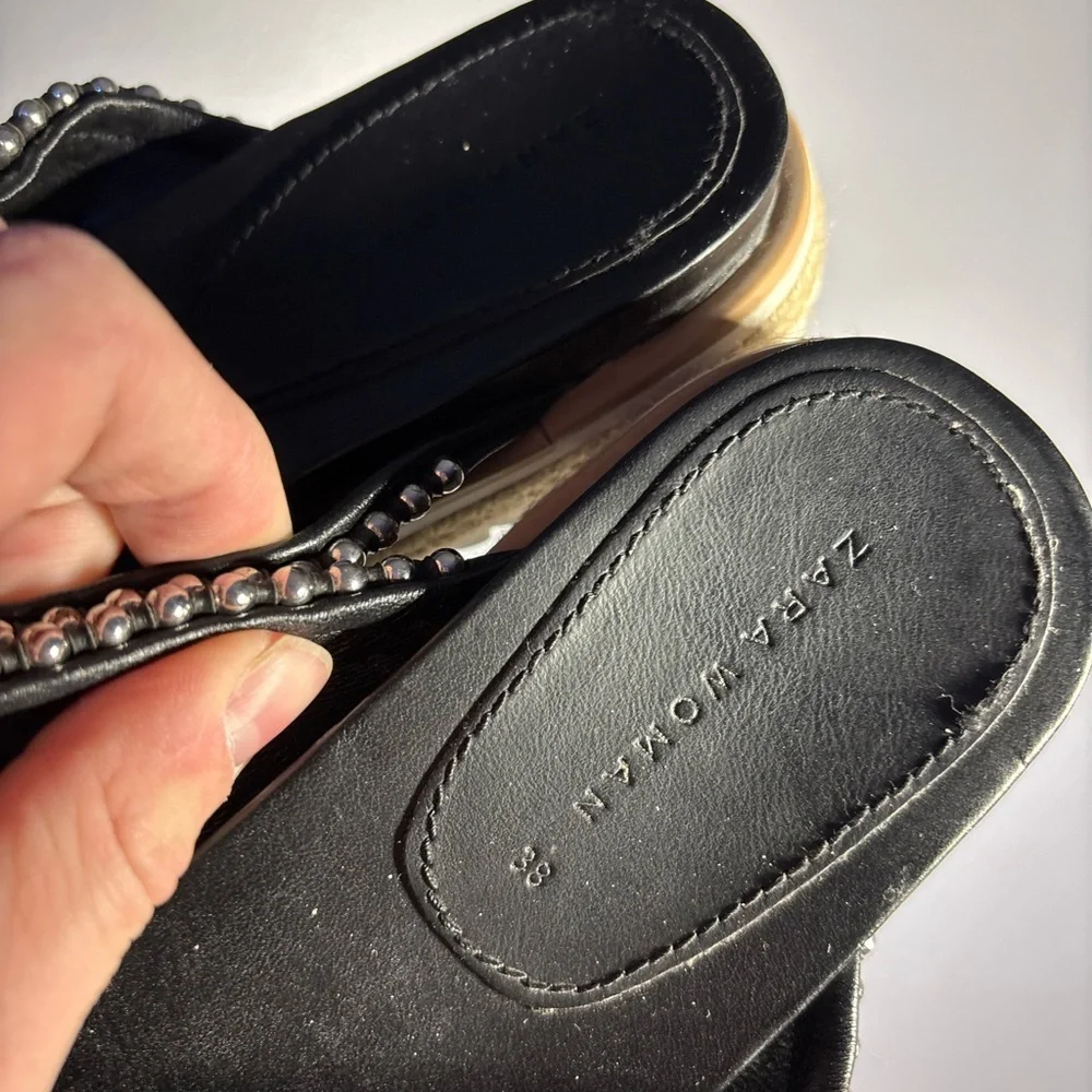 Zara Studded Espadrille Sandals Women’s Size EU 38 - Picture 6 of 6